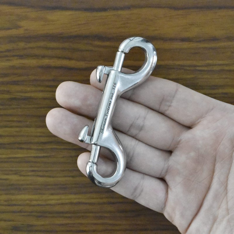 Shonan.Systems SHONAN Double Ended Bolt Snap Hooks, 2 Pack Stainless Steel Double Ended Bolt Snap Marine Grade, 3.5 Inch Metal Chain Clips for Diving, Dog Leash, Horse Tack, Feed Buckets - Image 5